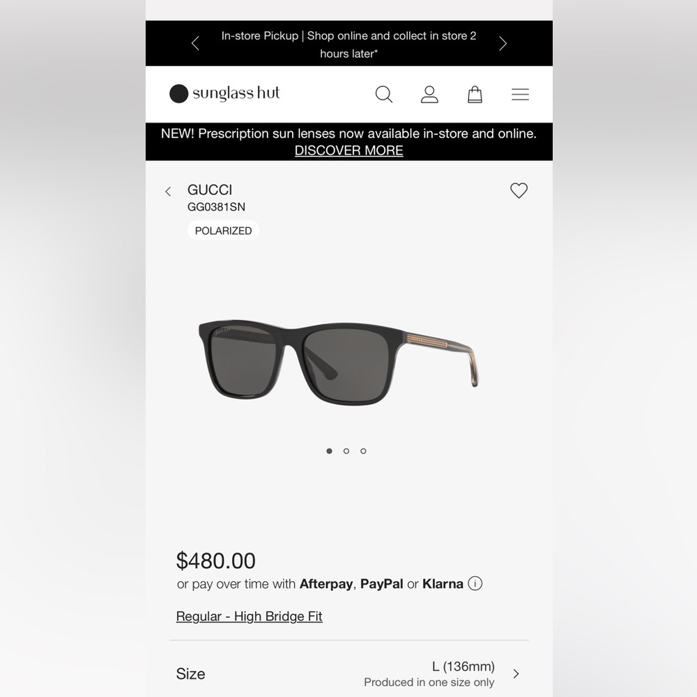 Gucci Square Polarized Sunglasses